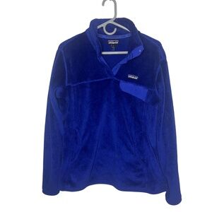 Patagonia Re-Tool Half-Snap Button Pullover in blue Large